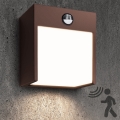 Brilagi - LED lauko sieninis šviestuvas su judesio jutikliu TERNI LED/12W/230V rudas IP44