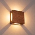 Brilagi - QUADRAY LED lauko sieninis šviestuvas, 6W/230V, medžio dekoras, IP54