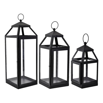 Eglo - KOMPLEKTAS 3x Lantern 56/41/25 cm juoda