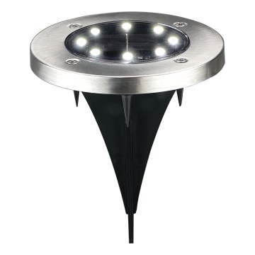 LED Saulės energija įkraunamas šviestuvas įvažiavimui SOLLY LED/1,2V 6500K diametras 11,5 cm 300 mAh IP44 matinis chromas
