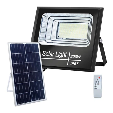 Aigostar - LED pritemdomas saulės prožektorius LED/200W/3,2V IP67 + nuotolinio valdymo pultas