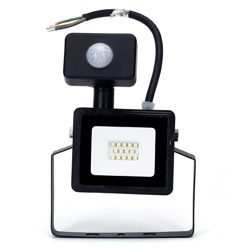 Aigostar - LED prožektorius su jutikliu LED/10W/230V 6400K IP65 juoda