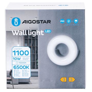 Aigostar - LED sieninis lauko šviestuvas LED/10W/230V 6500K IP65 juoda