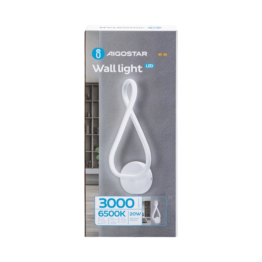 Aigostar - LED sieninis šviestuvas LED/20W/230V 6500K balta