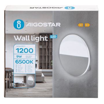 Aigostar - LED sieninis šviestuvas LED/9W/230V 6500K balta