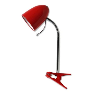 Aigostar - Stalinė lempa su segtuku 1xE27/11W/230V raudona/chrominė