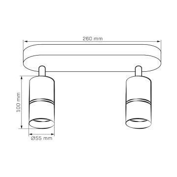 Akcentinis apšvietimas BAMBOO 2xGU10/10W/230V juoda