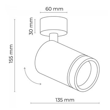 Akcentinis apšvietimas JET 1xGU10/10W/230V juoda