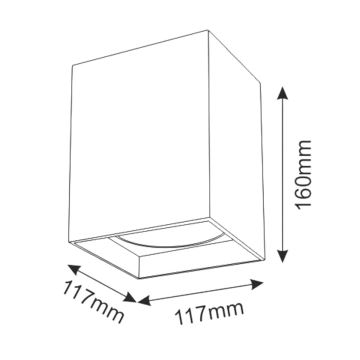 Akcentinis apšvietimas JUPITER 1xE27/20W/230V 11,7x11,7 cm juoda