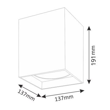 Akcentinis apšvietimas JUPITER 1xE27/20W/230V 13,7x13,7 cm juoda