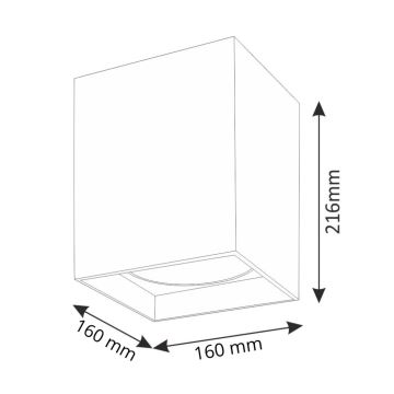 Akcentinis apšvietimas JUPITER 1xE27/20W/230V 16x16 cm juoda