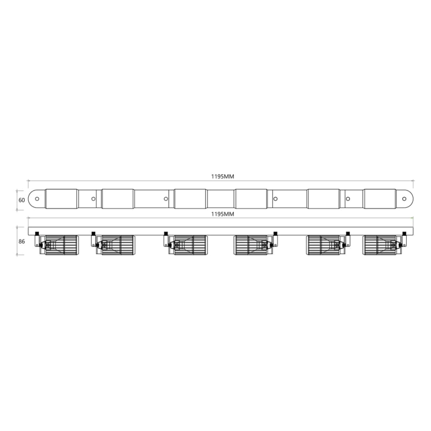 Akcentinis apšvietimas VERTICAL 6xGU10/8W/230V juoda