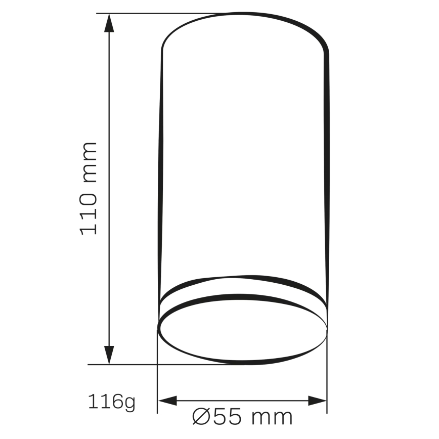 Akcentinis vonios šviestuvas TURYN 1xGU10/10W/230V IP44 juoda