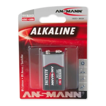 Ansmann 09887 6LR61 9V Block RED - šarminės baterijos  9V