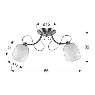 Ant pagrindo montuojamas sietynas AMBA 2xE27/40W/230V