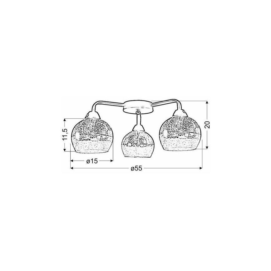 Ant pagrindo montuojamas sietynas CROMINA 3xE27/60W/230V