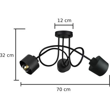 Ant pagrindo montuojamas sietynas SIMPLY BLACK 3xE27/60W/230V