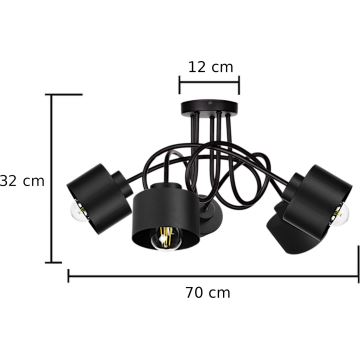 Ant pagrindo montuojamas sietynas SIMPLY BLACK 5xE27/60W/230V