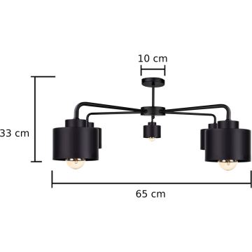 Ant pagrindo montuojamas sietynas SIMPLY BLACK 5xE27/60W/230V