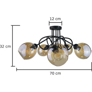 Ant pagrindo montuojamas sietynas VENUS BLACK 5xE27/60W/230V