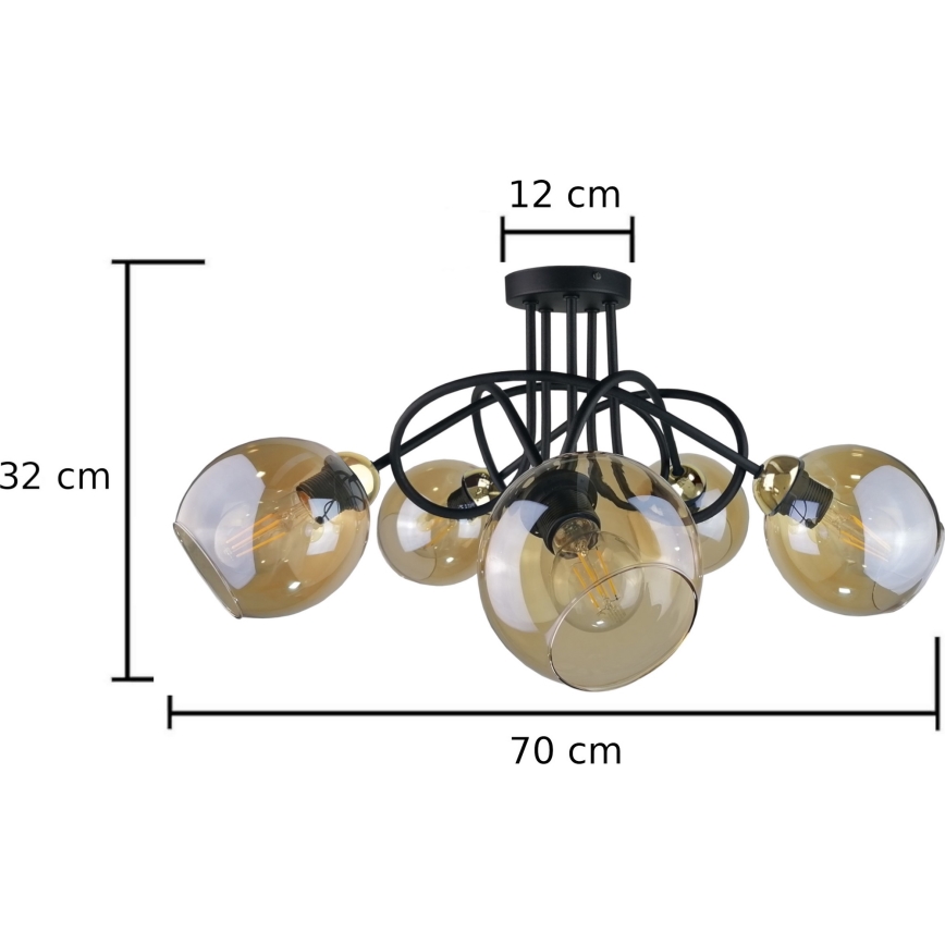 Ant pagrindo montuojamas sietynas VENUS GOLD 5xE27/60W/230V