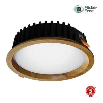 APLED - LED įleidžiamas lubinis šviestuvas RONDO WOODLINE LED/12W/230V 3000K diametras 20 cm ąžuolas medžio masyvo