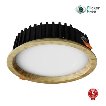 APLED - LED įleidžiamas lubinis šviestuvas RONDO WOODLINE LED/12W/230V 3000K diametras 20 cm pušis medžio masyvo