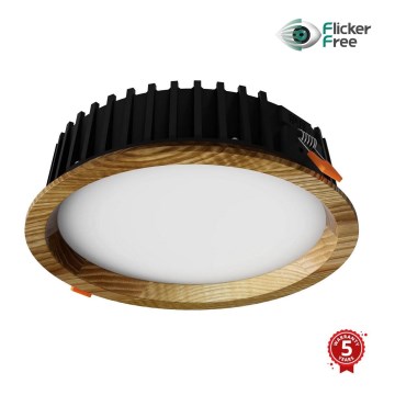 APLED - LED įleidžiamas lubinis šviestuvas RONDO WOODLINE LED/12W/230V 3000K diametras 20 cm uosio medžio masyvo