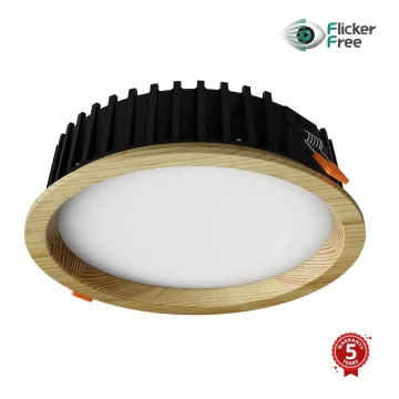 APLED - LED įleidžiamas lubinis šviestuvas RONDO WOODLINE LED/12W/230V 4000K diametras 20 cm pušis medžio masyvo