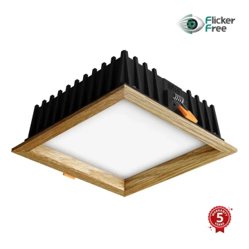 APLED - LED įleidžiamas lubinis šviestuvas SQUARE WOODLINE LED/12W/230V 4000K 17x17 cm ąžuolas medžio masyvo