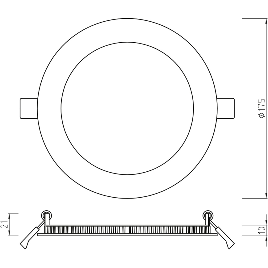 APLED - LED įleidžiamas lubinis vonios šviestuvas RONDO LED/12W/230V IP54 175 mm