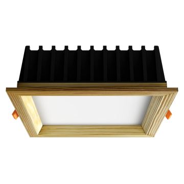 APLED - LED įleidžiamas lubinis šviestuvas SQUARE WOODLINE LED/12W/230V 3000K 17x17 cm pušis medžio masyvo