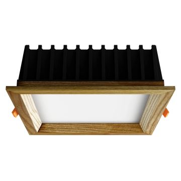 APLED - LED įleidžiamas lubinis šviestuvas SQUARE WOODLINE LED/12W/230V 4000K 17x17 cm uosio medžio masyvo