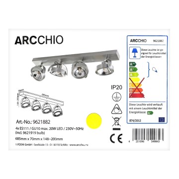 Arcchio - LED Akcentinis šviestuvas MUNIN 4xGU10/ES111/11,5W/230V