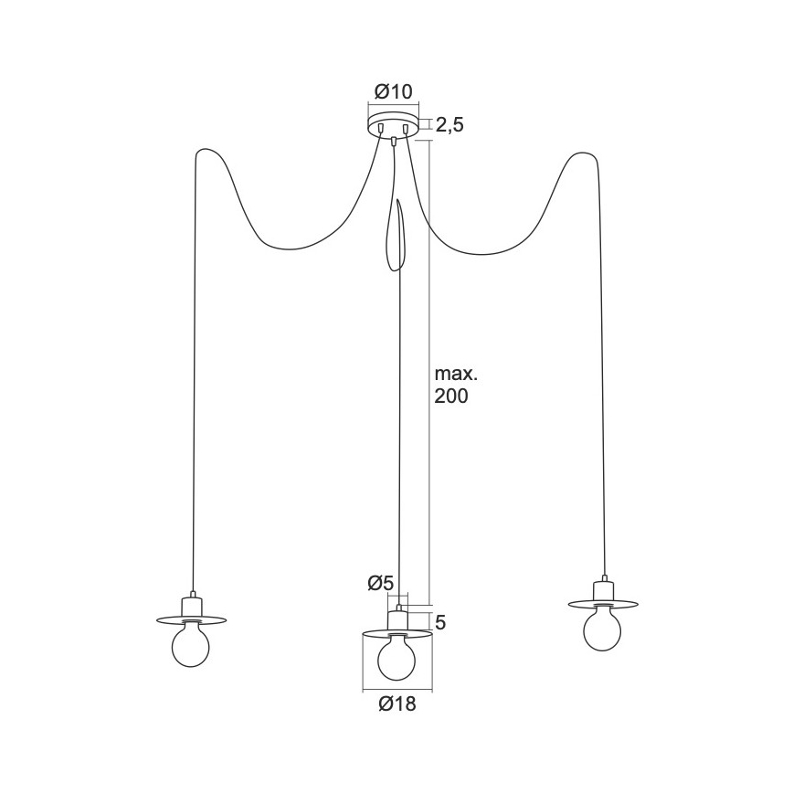 Argon 1376 - Pakabinamas sietynas CORSO 3xE27/15W/230V baltas