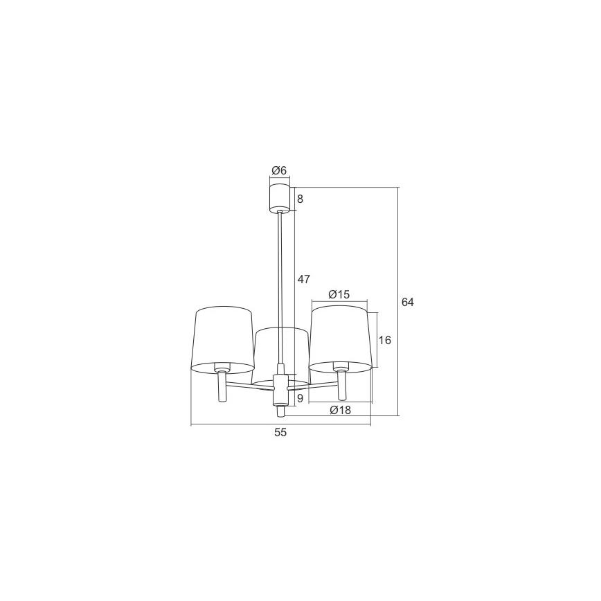 Argon 1381 - Sietynas ant stulpo BOLZANO 3xE27/15W/230V mėlynas/blizgus chromas