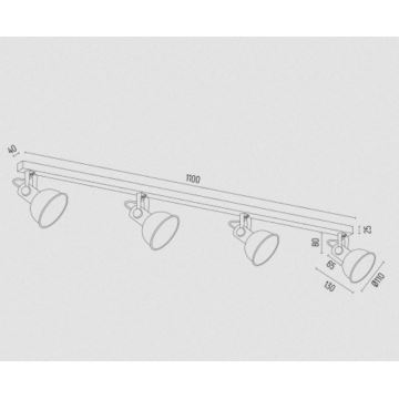 Argon 1800 – Akcentinis šviestuvas LENORA 4xE14/7W/230V auksinis/žalias