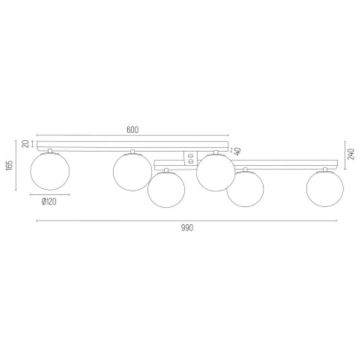 Argon 2544 - Ant pagrindo montuojamas sietynas FREEMONT 6xE14/7W/230V