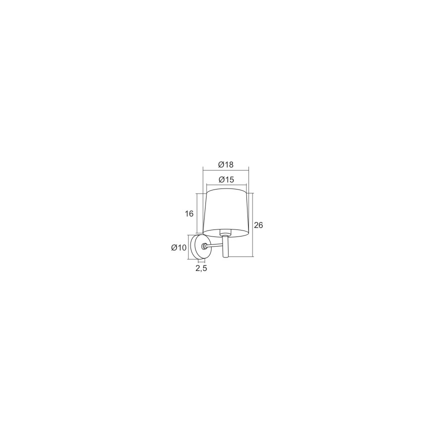 Argon 3910 - Sieninė lempa BOLZANO 1xE27/15W/230V mėlynas/blizgus chromas