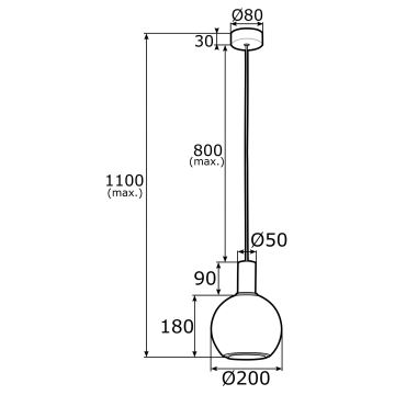 Argon 4357 - Pakabinamas sietynas SAGUNTO 1xE27/15W/230V d. 20 cm žalvaris