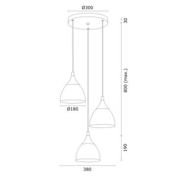 Argon 6139 - Pakabinamas sietynas MURANO 3xE27/15W/230V juodas/aukso