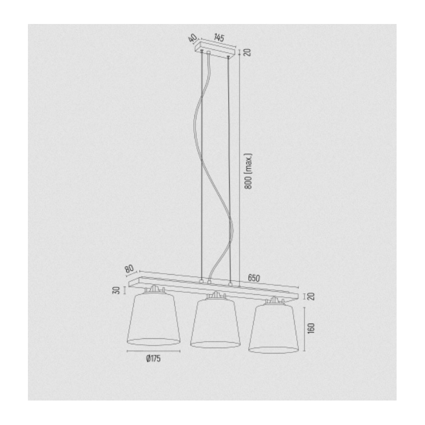 Argon 6250 - Pakabinamas sietynas ARDEN 3xE27/15W/230V auksas