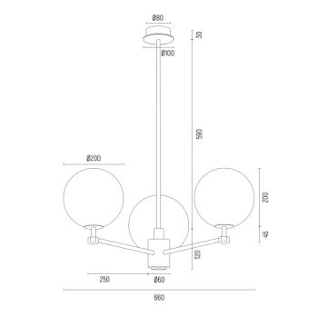 Argon 6307 - Sietynas ant stulpo PALOMA 3xE14/7W/230V auksas/balta