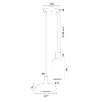 Argon 7214 - Pakabinamas sietynas SAGUNTO PLUS 2xE27/15W/230V juoda