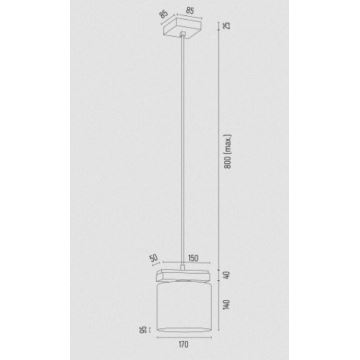 Argon 8276 - Pakabinamas sietynas CANOA 1xE27/15W/230V juoda