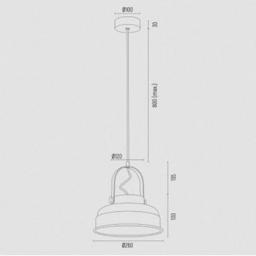 Argon 8286 - Pakabinamas sietynas DAKOTA 1xE27/15W/230V raudonas