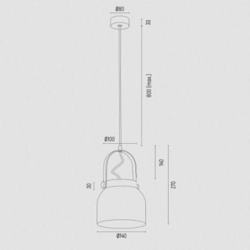 Argon 8291 - Pakabinamas sietynas LOGAN 1xE27/15W/230V d. 14 cm juodas