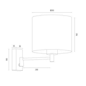 Argon 8370 - Sieninis šviestuvas DOLCE 1xE27/15W/230V