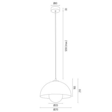 Argon 8443 - Pakabinamas sietynas PIAVA 1xE14/7W/230V alabasteris balta