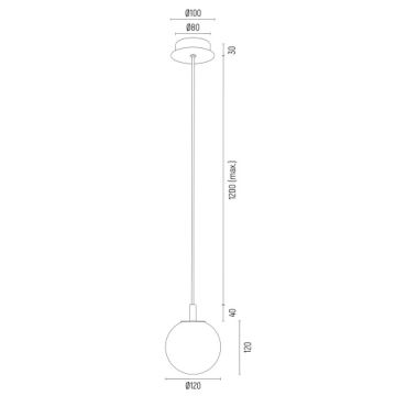 Argon 8506 - Pakabinamas sietynas PALOMA 1xE14/7W/230V diametras 12 cm auksas/balta